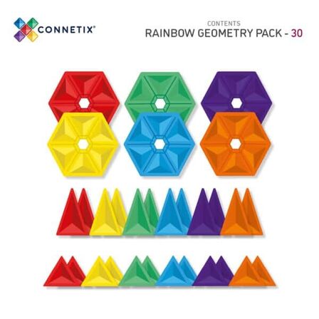 Regnbue geometry pack, 30 dele - Connetix