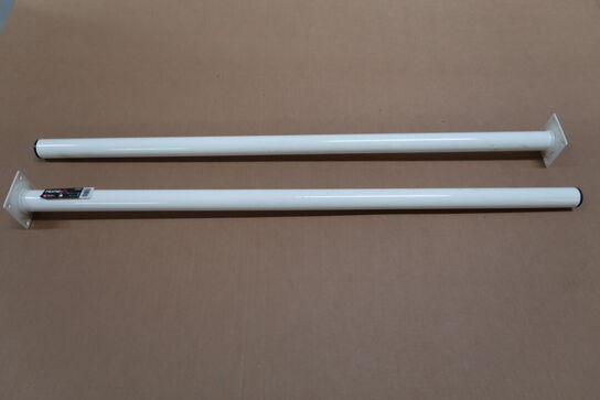 6 stk. Rund bordben Ø30 mm x 80 cm hvid