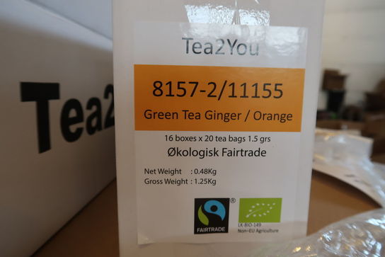 320 stk. Tebreve 1,5 gr. TEA2YOU Green Tea Ginger/Orange