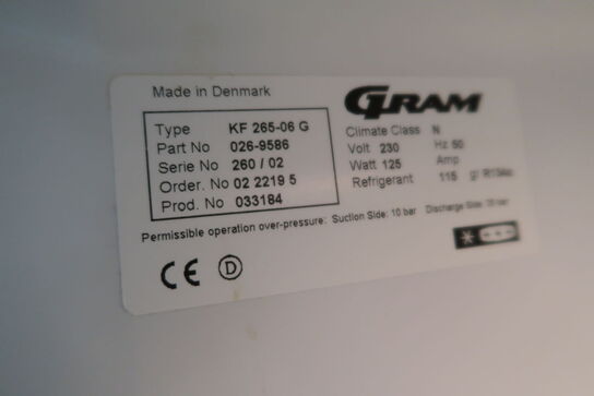 Køle-/fryseskab GRAM KF 265-06 G