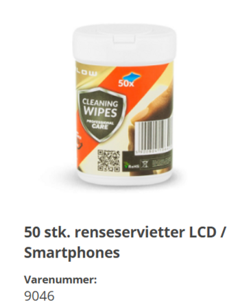 50 renseservietter til elektronik (20 stk.)