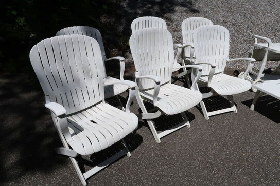 6 pieces. Garden chairs and bar trolley and table ALLIBERT