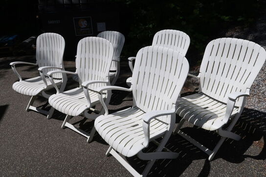 6 pieces. Garden chairs and bar trolley and table ALLIBERT