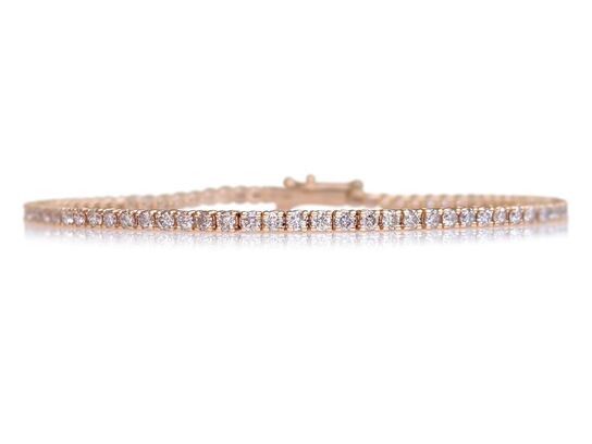 Tennisarmbånd 97 Fancy pink diamanter 1.24 ct. 14 karat guld