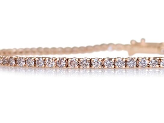 Tennisarmbånd 97 Fancy pink diamanter 1.24 ct. 14 karat guld