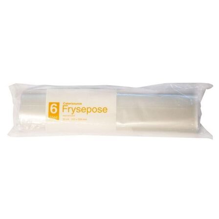 Ca. 1.070 rl. á 50 stk/rl. frysepose 6ltr 25x50cm klar LDPE m/felt