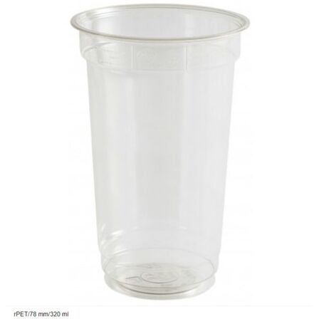 Ca. 2.300 ps. á 50 stk. plastglas rPET 0,25L Ø78mm + låg (læs beskrivelse)