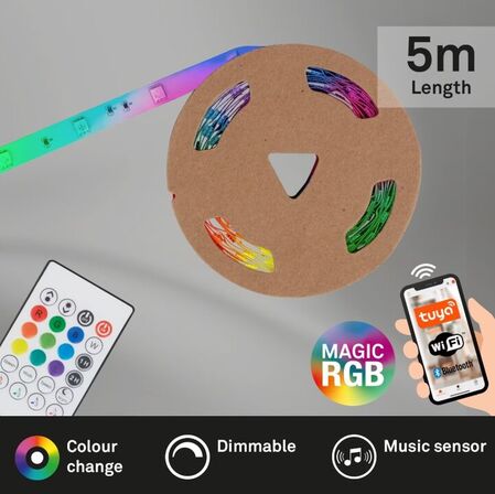 3 stk. Briloner ledstrip med musiksensor, remote,wifi,5 meter(ubrugt)