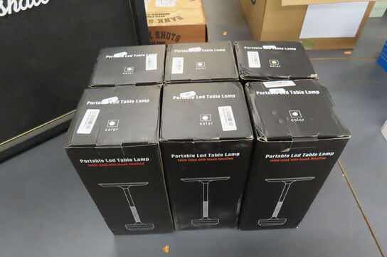 6 stk. Bordlamper genopladelig