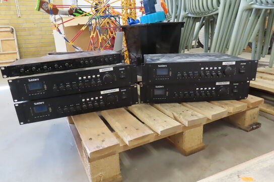 4 stk. Forstærkere SUBZERO ZA 240 samt pre-amp mixer