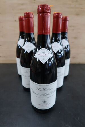 6 fl. Rødvin BOUTINOT Les Coteaux Cotes du Rhône Villages, 75cl.