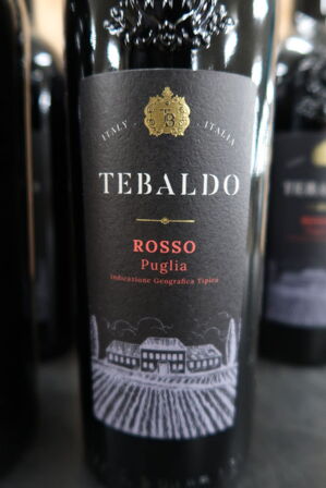 6 fl. Rødvin TEBALDO Rosso Puglia 2022, 75cl.