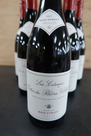 6 fl. Rødvin BOUTINOT Les Coteaux Cotes du Rhône Villages, 75cl.