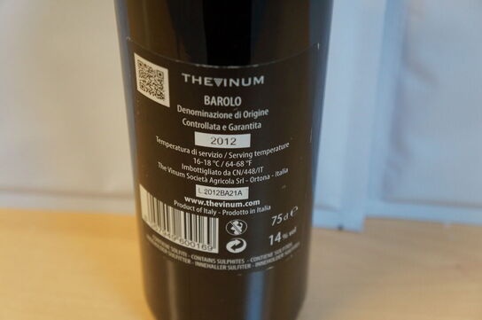 1 fl.  BAROLO PAVONE REALE 2012