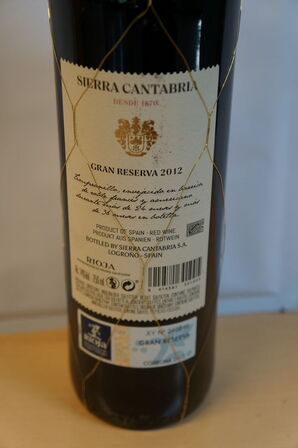 6 fl.  SIERRA CANTABRIA RIOJA GRAN RISERVA 2012
