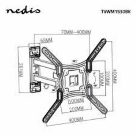 Nedis TVWM1530BK - wall mount (full-motion) 30 kg 55" 100 x 100 mm