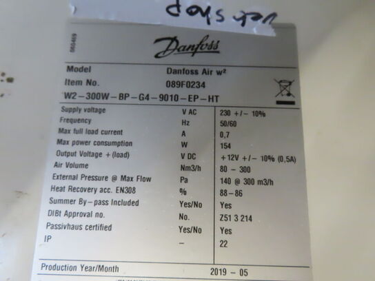 Ventilationsanlæg - DANFOSS AIR W2