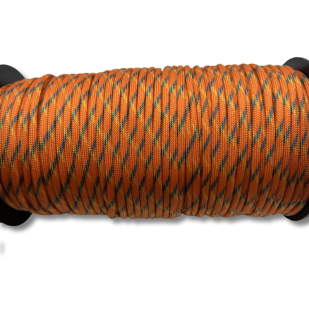 2 stk. Faldskærmsline Paracord 550 100M Orange Camo