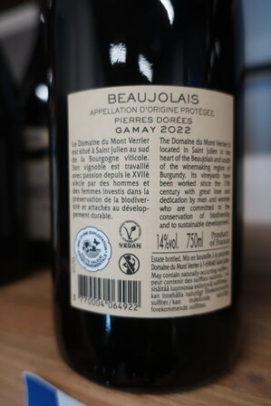 2 fl. rødvin, Mont Verrier, Beaujolais 2022