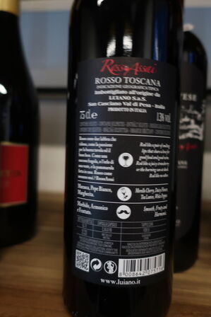 3 fl. rødvin, Sangiovese Ross Assai, Toscana 2021