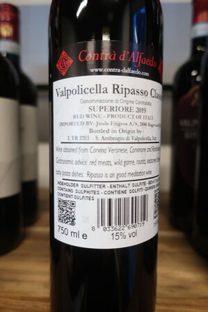 3 fl. rødvin, Contra d'Alfaedo, Valpolicella Ripasso 2019 Superiore