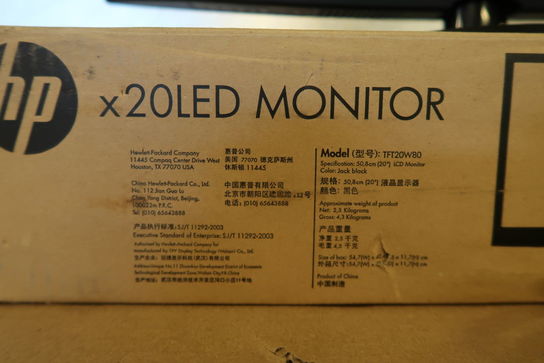 4 stk. Monitor 20", HP TFT20W80