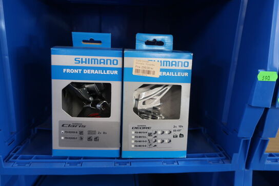 2 stk. forskiftere SHIMANO Claris FD-R2000-B, Deore FD-M618-D