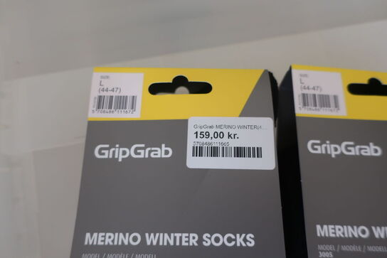 2 par sokker GRIPGRAB Merino Winter str: L