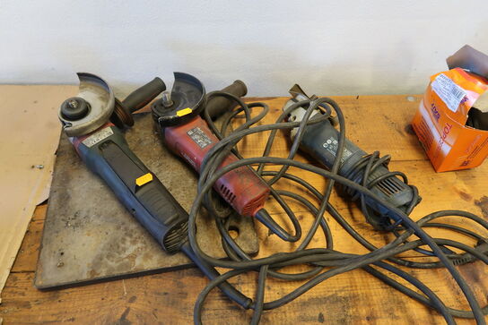 3 stk. vinkelslibere METABO, HILTI & BOSCH