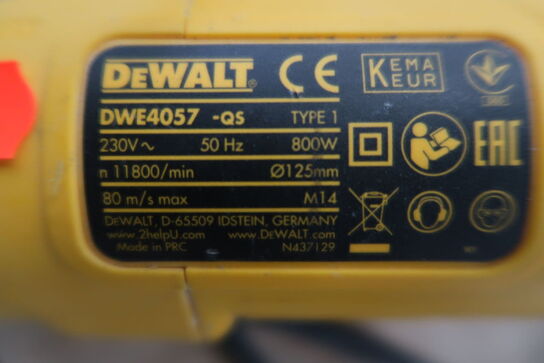 Vinkelsliber DEWALT DWE4057