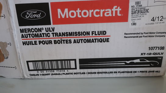 12 stk. flasker med transmission væske MOTORCRAFT Mercon Ulv XT-12QULV