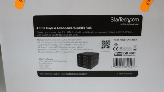 Mobil harddisk rack STARTECH til 4 SATA/SAS 