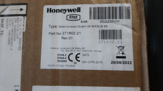 2 stk. Brandkontrolpanel HONEYWELL Delta Compact Quad+ 2sl M/EBUS SE