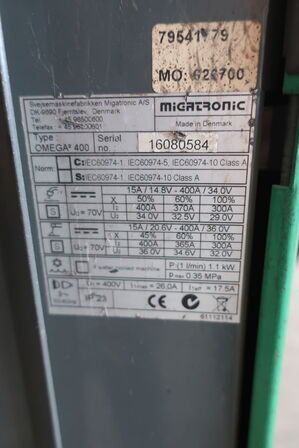 CO2 svejseapparat MIGATRONIC Omega 400