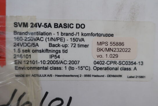 Brandventilation ACTULUX SVM 24V-5A BASIC