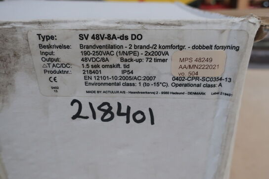Brandventilation ACTULUX SV 48V-8A-ds DO