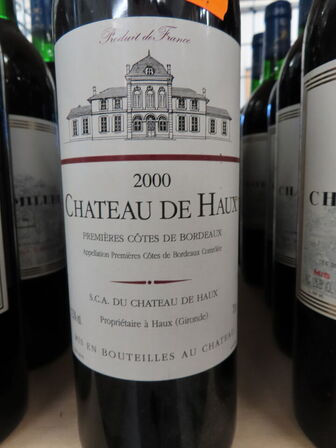 6 fl. rødvin, CHATEAU DE HAUX Preméres Cotes De Bordeaux 2000