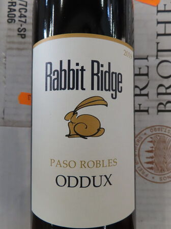 12 fl. rødvin, RABBIT RIDGE Paso Robles Oddux 2019