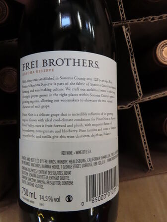 12 fl. rødvin, FREI BROTHERS. Sonoma Reserve Pinot Noir 2019