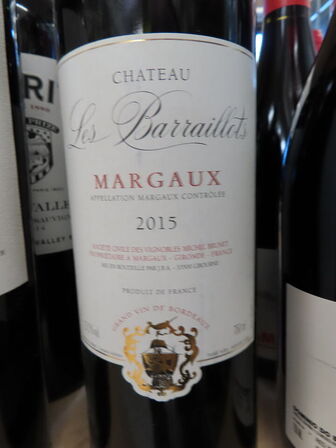 2 fl. rødvin, LES BARRAILLOTS Margaux 2015