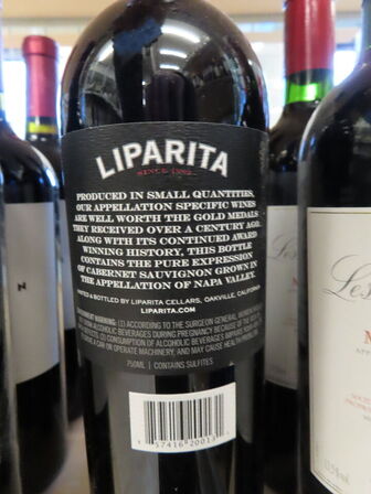 3 fl. rødvin, LIPARITA Napa Valley Cabernet Sauvignon 2014