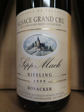 6 fl. hvidvin, SIPP MACK Alsace grand Cru Riesling Rosacker 1999