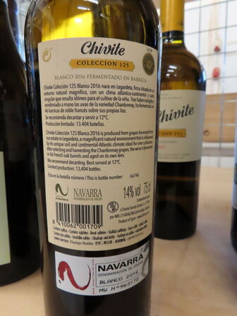 2 fl. hvidvin, CHIVITE Coleccion 125 Blanco 2016+2017