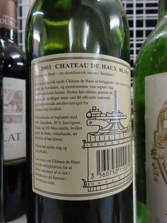 4 fl. hvidvin, CHATEAU DE HAUX Bordeaux Blanc Sec 2001