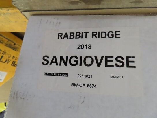 12 fl. rødvin, RABBIT RIDGE Sangiovese Brunello Clone 2018