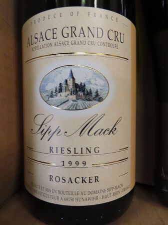 6 fl. hvidvin, SIPP MACK Alsace grand Cru Riesling Rosacker 1999