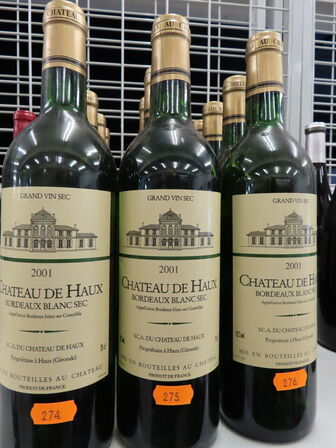 5 fl. hvidvin, CHATEAU DE HAUX Bordeaux Blanc Sec 2001