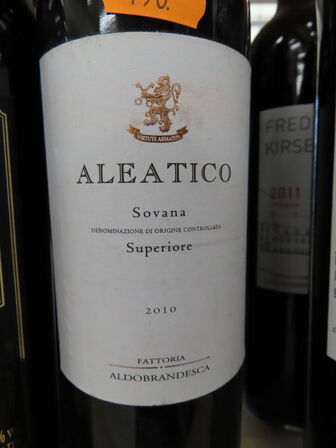 2 fl. rødvin, FATTORIA ALDOBRANDESCA Aleatico Sovana Superiore 2010 (0,375L)