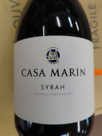 6 fl. rødvin, CASA MARIN Syrah 2013