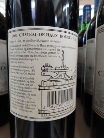 6 fl. rødvin, CHATEAU DE HAUX Preméres Cotes De Bordeaux 2000